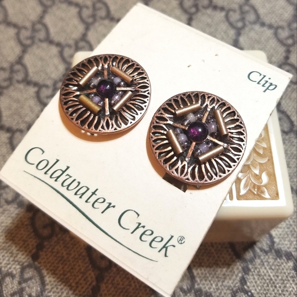 Coldwater Creek Vintage Old Stock on Card Clip Earrings - Picture 2 of 5